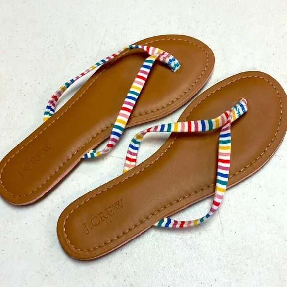 🎊HP🎊J. Crew Colorful Striped Sandals - Picture 2 of 5